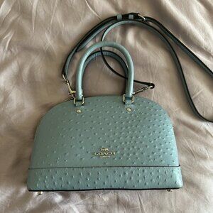 Limited Edition Coach Mini Sierra Satchel Ostrich-Embossed Leather Bag